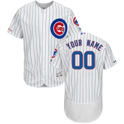Chicago Cubs Majestic Home Flex Base Authentic Collection Custom Jersey White